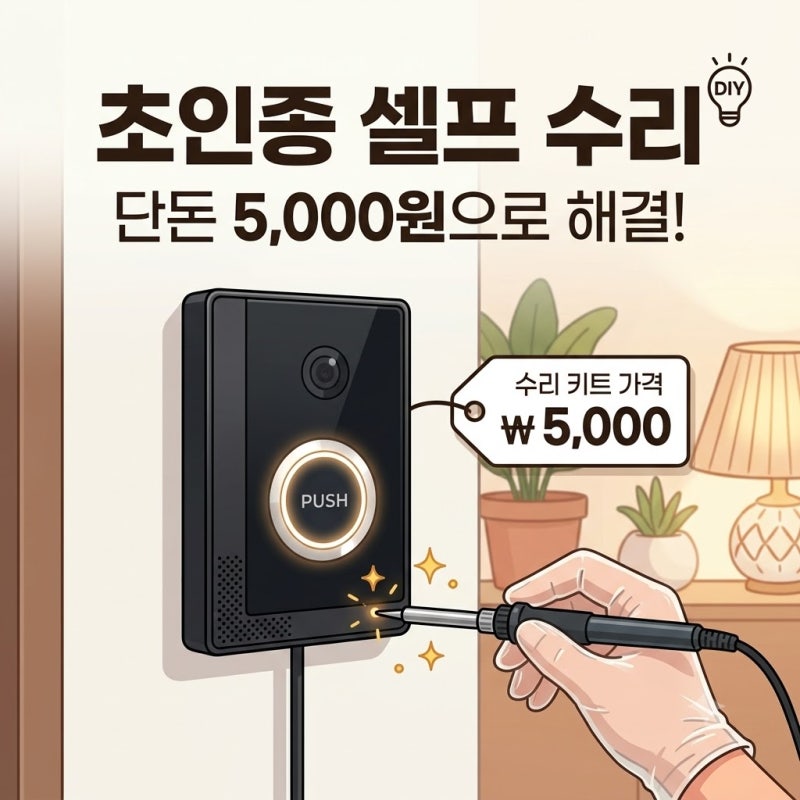 베스틴 초인종 소리 안 들림 해결! 다이소 5,000원짜리 인두기로 아파트 현관 벨 셀프 수리하....