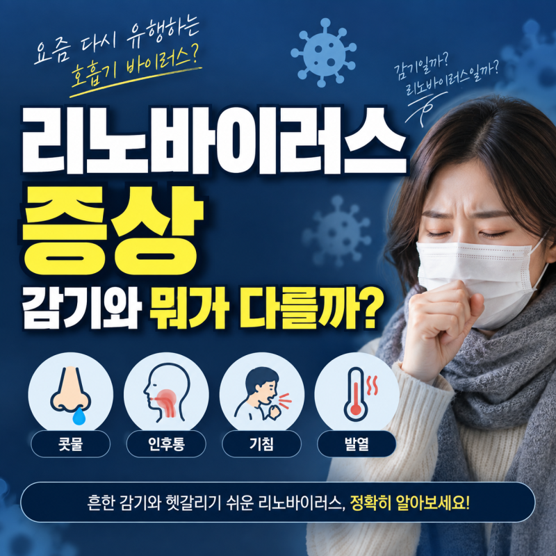 리노바이러스 증상 감기와 차이 PCR 검사비 실비 청구 기준