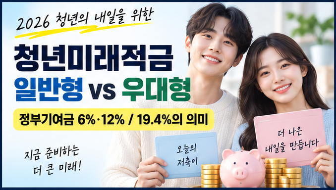 청년미래적금 일반형 vs 우대형 차이｜정부기여금·19.4% 비교