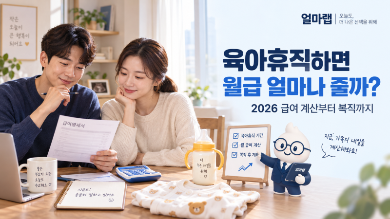 육아휴직하면 월급 얼마나 줄까?2026 급여 계산부터 1년·1년 6개월·복직까지