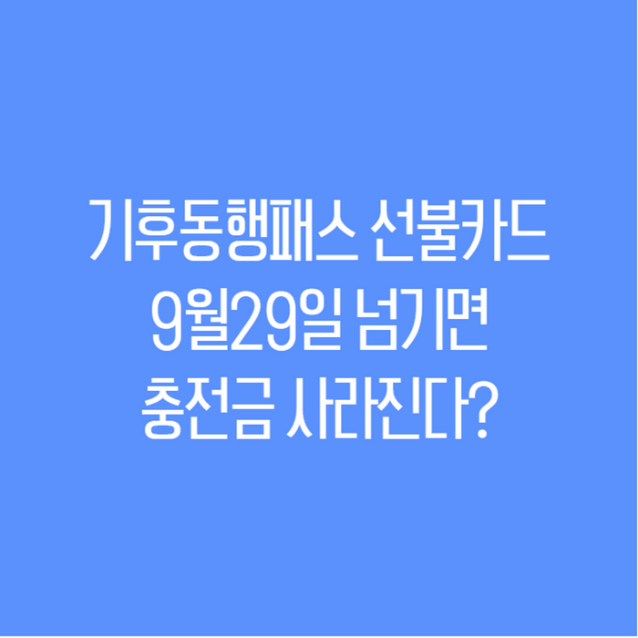 기후동행패스 선불카드 9월29일 지나면 끝…카드사별 혜택 총정리