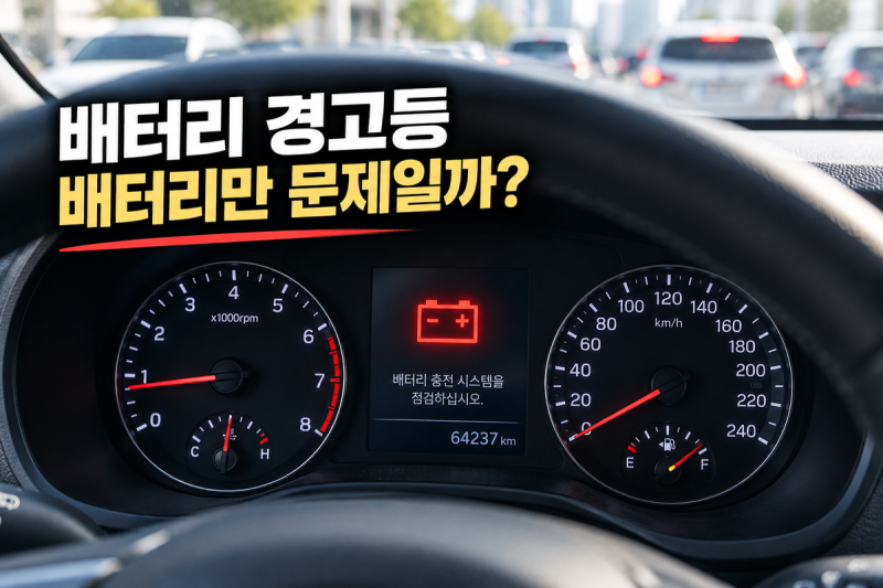 자동차 배터리 경고등 켜지면 배터리 문제일까? 알터네이터 교체비용까지 확인하세요