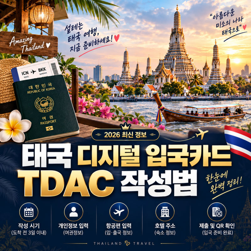 태국 디지털 입국카드 [TDAC] 온라인 작성방법