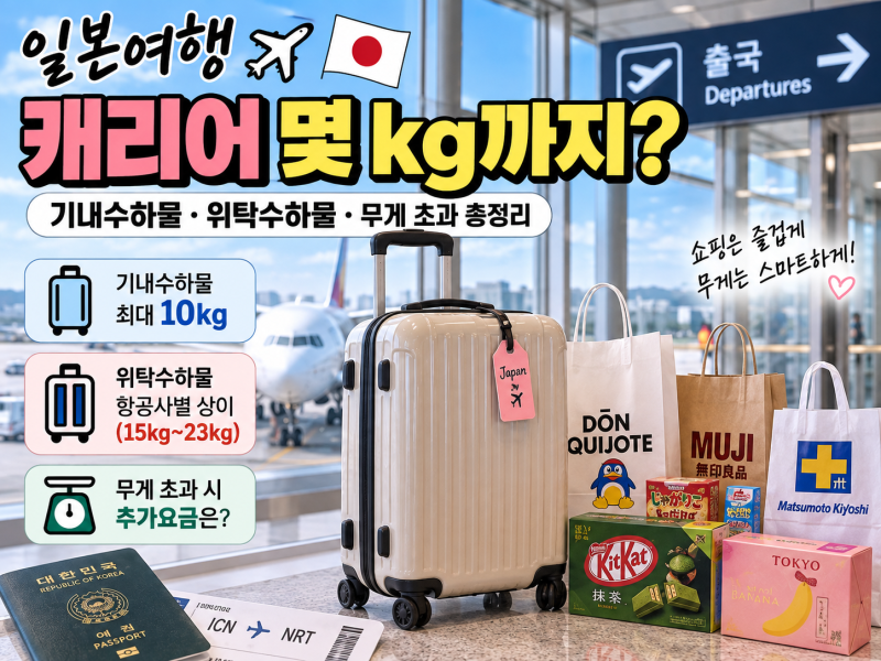 일본여행 캐리어 몇 kg까지?｜기내수하물·위탁수하물 무게 초과 총정리