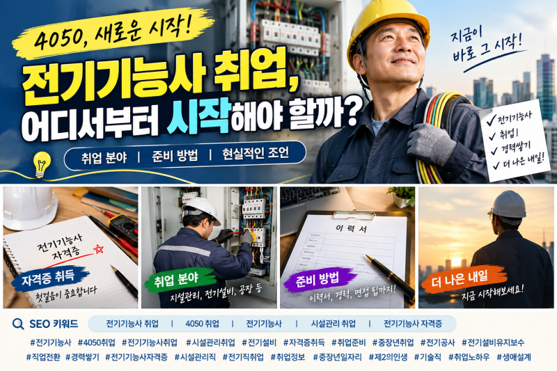 전기기능사 취업, 4050이라면 어디서부터 시작해야 할까?