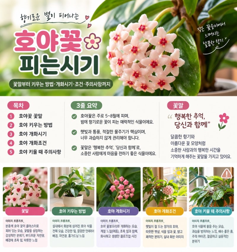 호야꽃피는시기, 꽃말부터 개화조건까지 호야 키우는방법 총정리