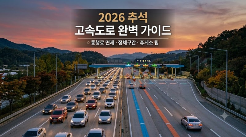 2026 추석 고속도로 완벽 가이드 통행료 면제부터 정체 구간 휴게소 팁까지