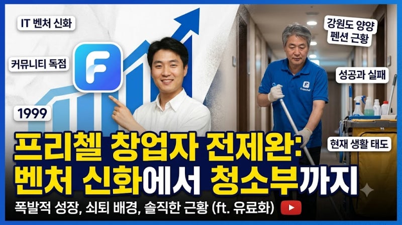 프리첼 창업자 전제완 청소부 근황 프리첼 성장 쇠퇴 배경 현재 생활 태도