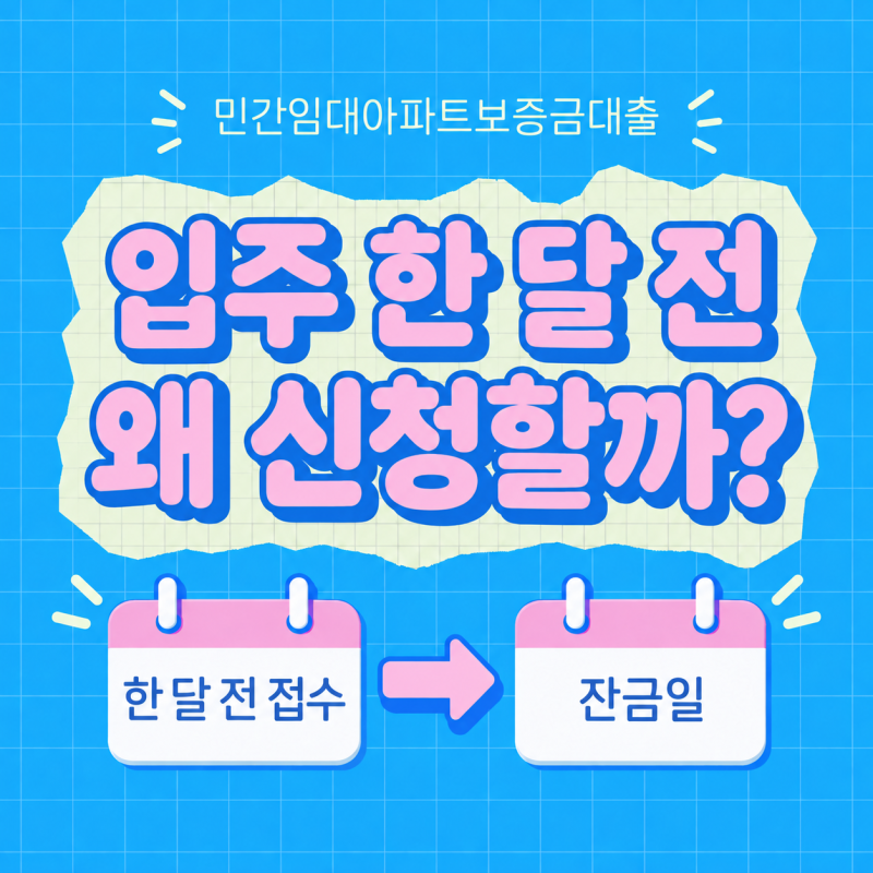 민간임대아파트보증금대출 입주 한 달 전에 신청해야 하는 이유