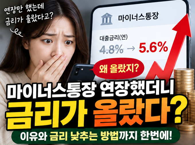 마이너스통장 연장했더니 금리가 올랐다? 이유와 금리 낮추는 방법