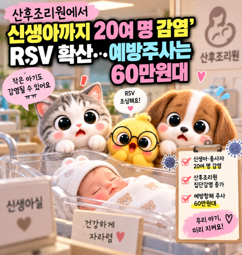 “산후조리원에서 신생아까지 20여 명 감염” RSV 확산…예방주사는 60만원대