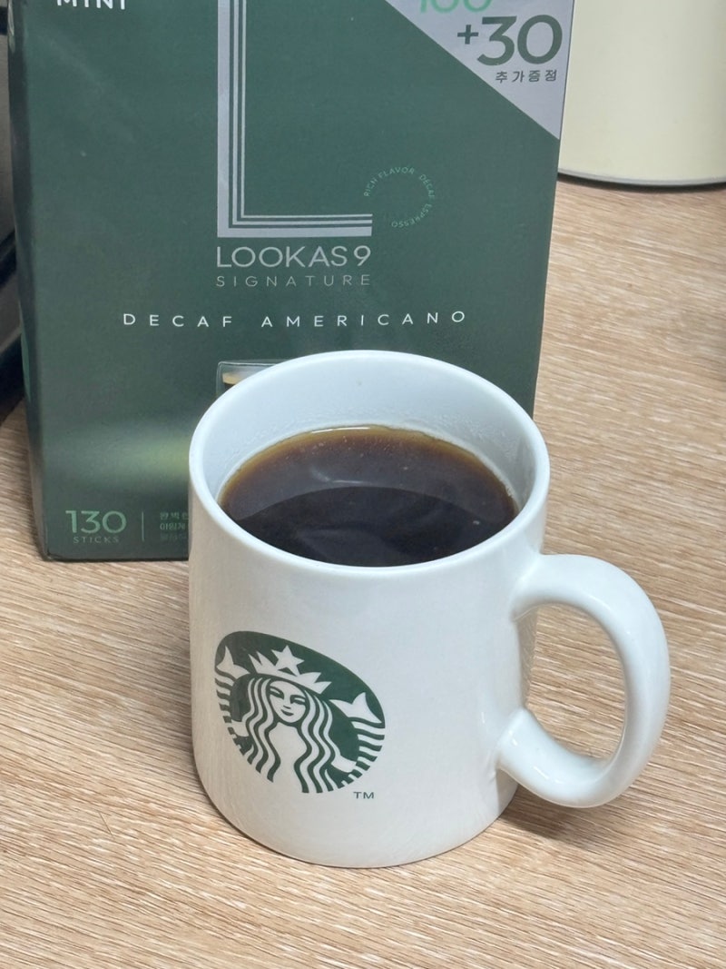 루카스나인 디카페인 아메리카노 후기☕️ 여러 스틱커피 먹어봤는데 이건 진짜 진짜 진함 !