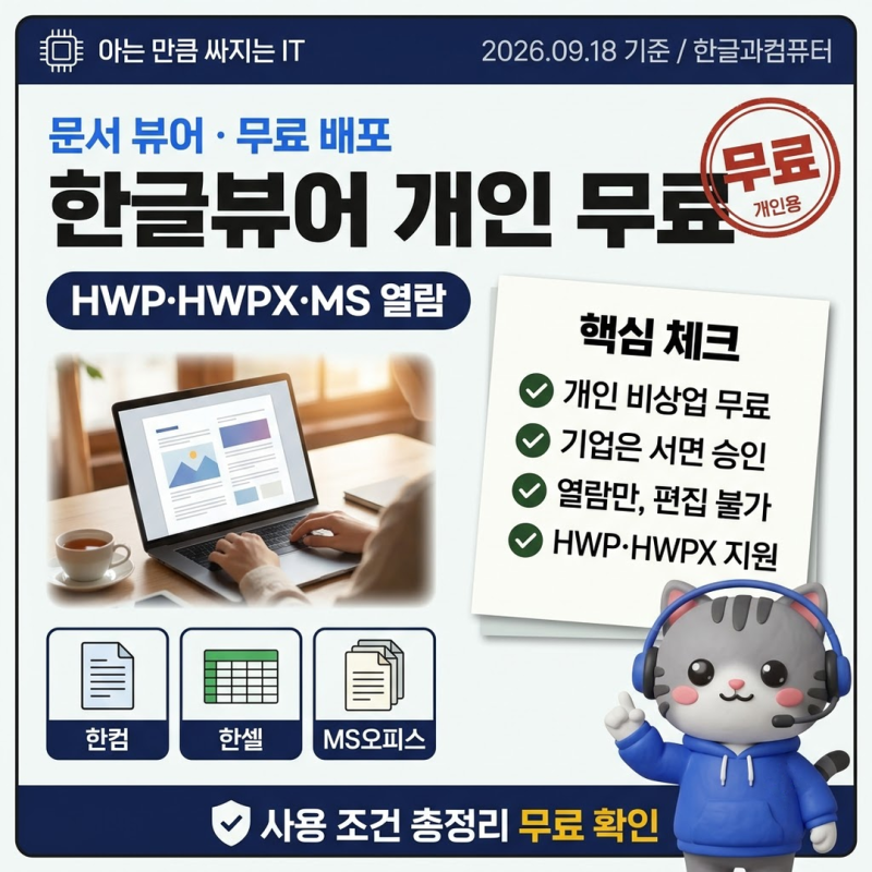 한글뷰어 개인 무료, HWP HWPX와 MS 오피스 문서까지 열기