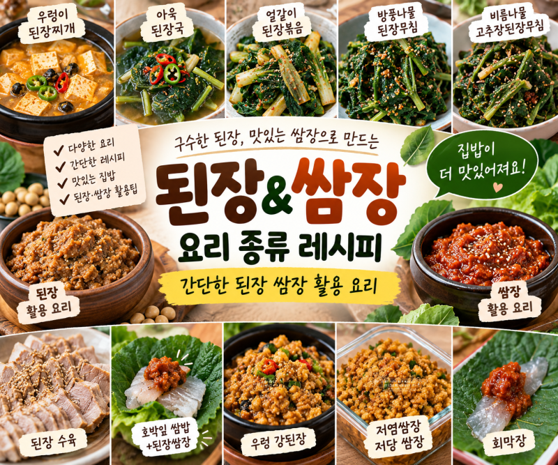 된장 쌈장 요리 종류 레시피 간단한 된장 쌈장 활용 요리