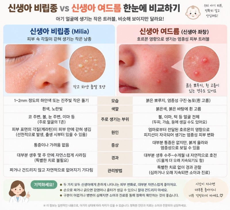 신생아 비립종 언제 없어질까? 얼굴에 하얀 좁쌀 원인·관리방법 총정리