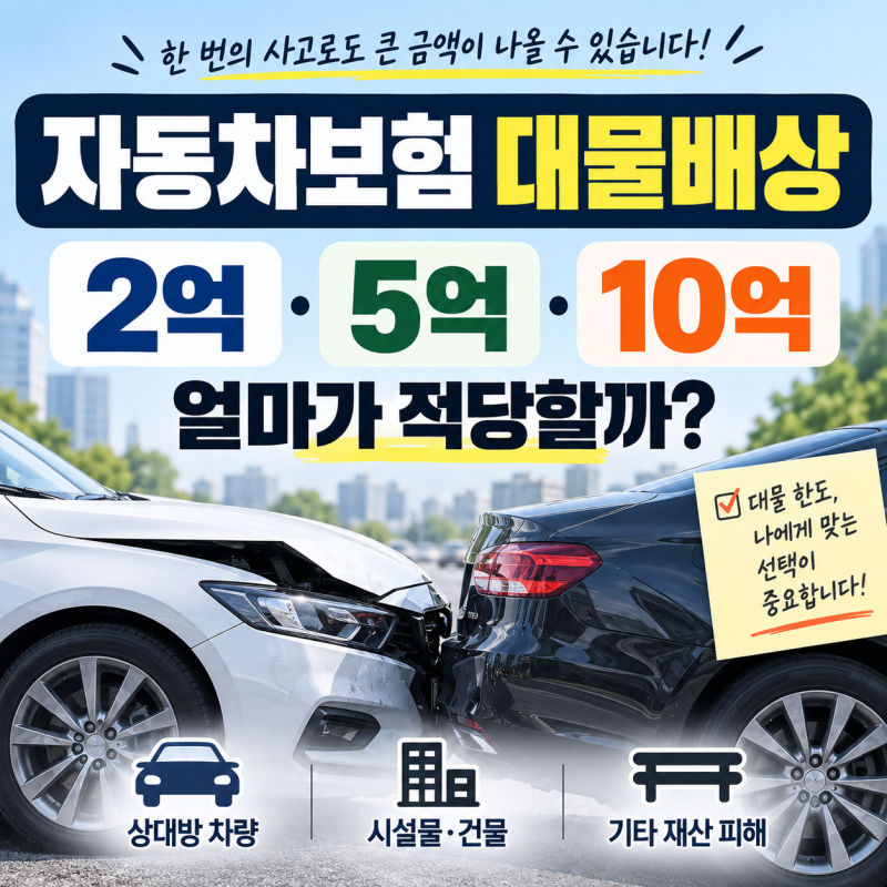 자동차보험 대물배상 2억·5억·10억 비교, 얼마로 가입해야 할까?