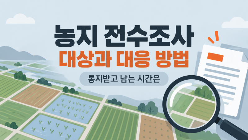 농지 전수조사 대상과 대응 방법, 통지받고 남는 시간은 얼마일까