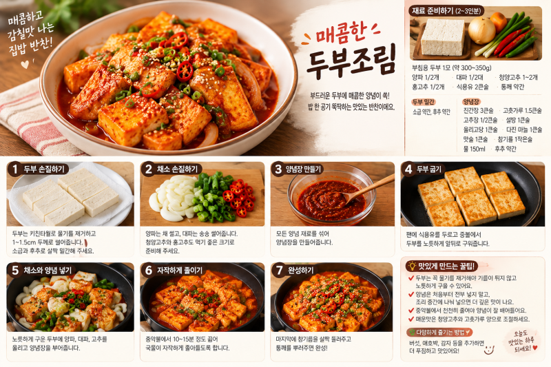 ️ 매콤한 두부조림 황금레시피