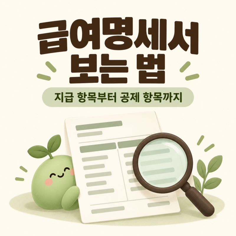 급여명세서 보는 법｜지급 항목과 공제 항목, 이 순서로 확인하세요