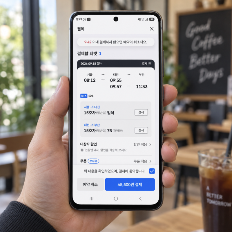 ktx 입석 예매 가능 시간 언제부터 앱 예약 방법
