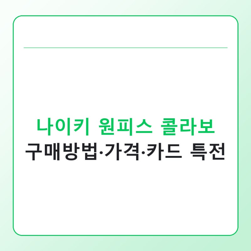 나이키 원피스 콜라보 구매방법, 신발 가격과 카드 특전 확인할 순서