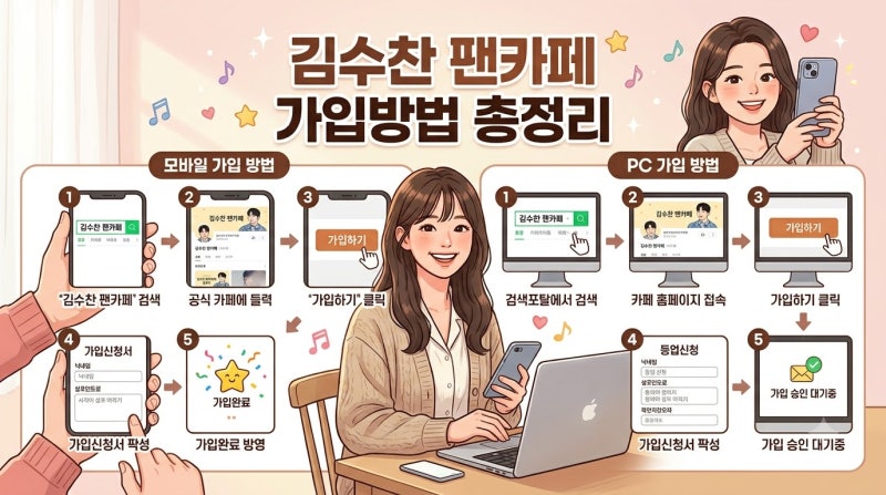 김수찬 팬카페 가입, 이것만 알면 초고속 등업