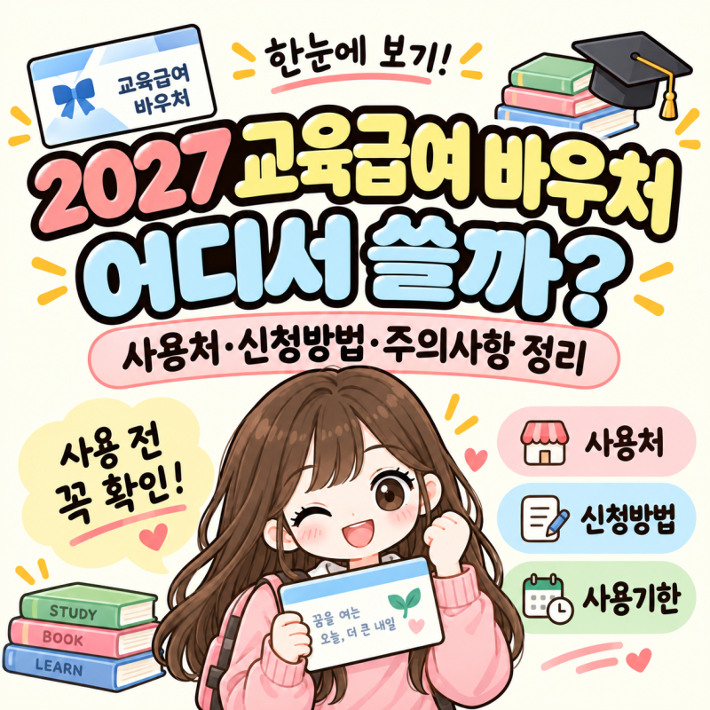 2027 교육급여 바우처 어디서 쓸까?｜사용처·신청방법·주의사항 정리