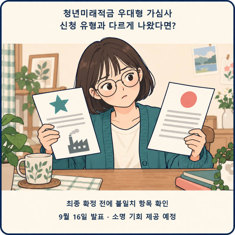 청년미래적금 우대형 가심사, 일반형으로 나오면 무엇을 확인할까