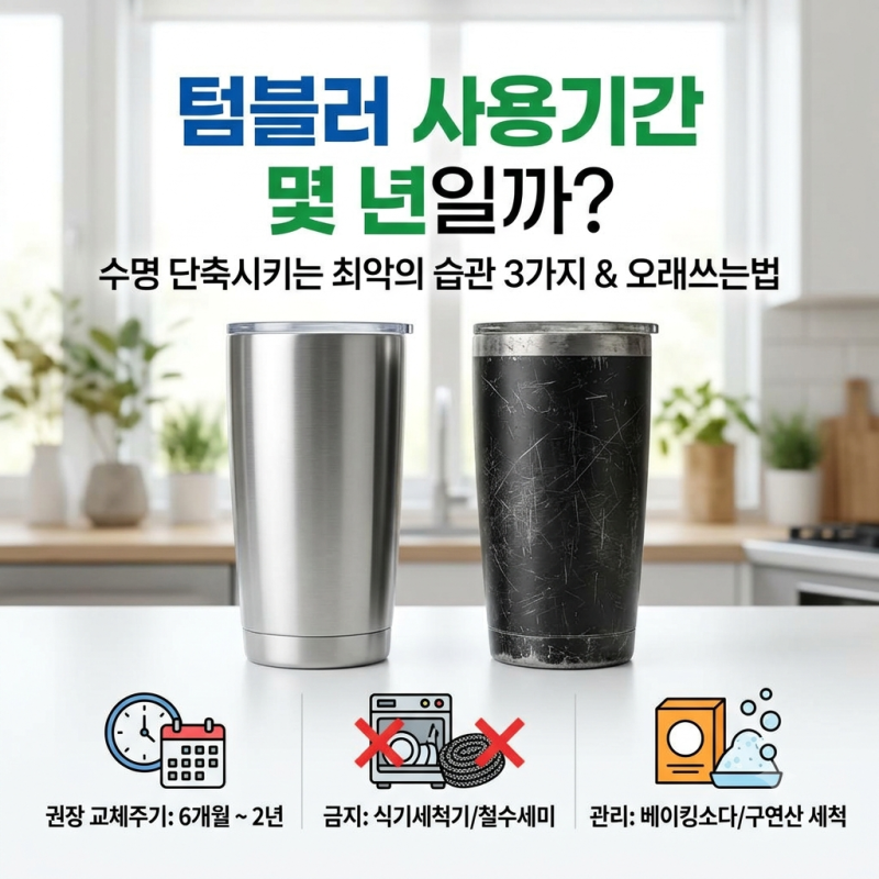 텀블러 사용기간 몇 년일까? 수명 단축시키는 최악의 습관 3가지와 오래쓰는법