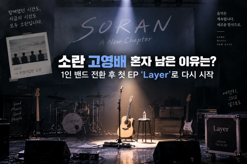 소란 고영배 혼자 남은 이유는? 1인 밴드 전환 후 첫 EP ‘Layer’로 다시 시작