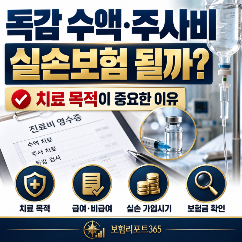 독감 수액 주사비 실손보험 될까? 치료 목적이 중요한 이유