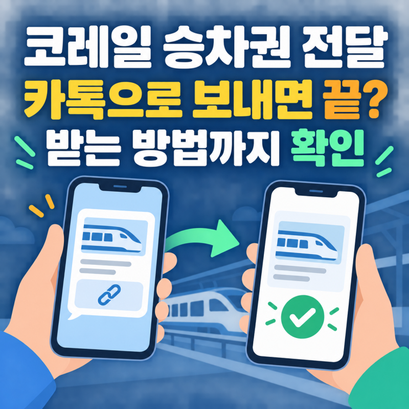 코레일 승차권 전달, 카톡으로 보내면 끝일까? 받는 방법까지