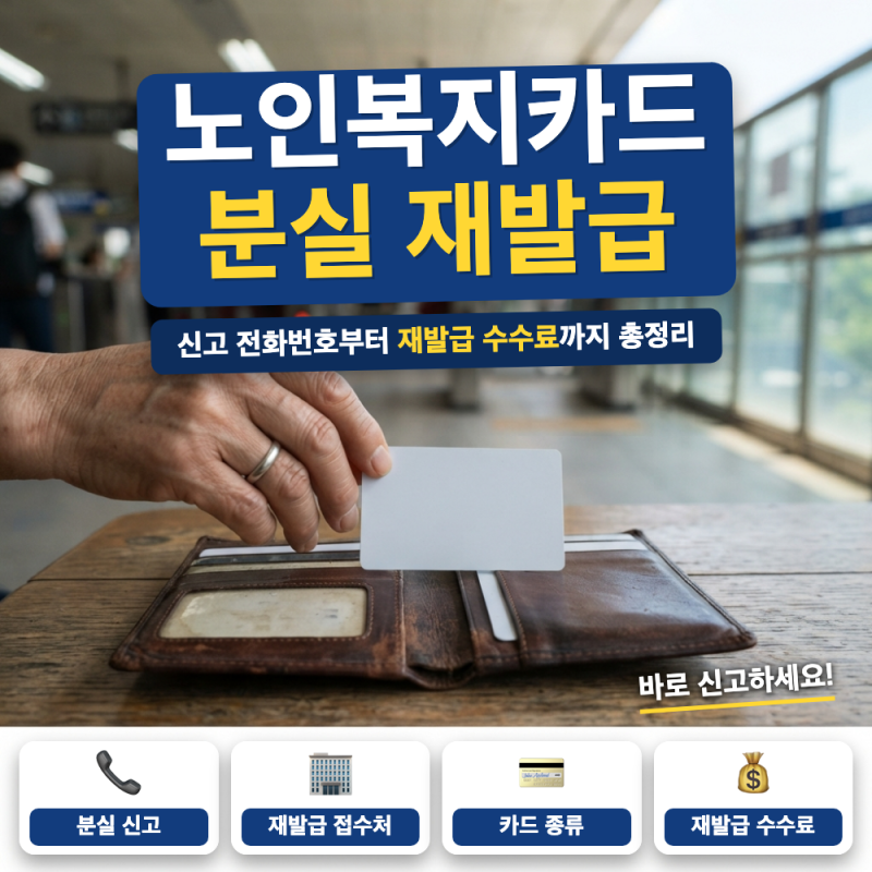 노인복지카드 분실 신고 및 재발급 총정리 (+ 신고 전화번호, 재발급 수수료, 모바일 발급)