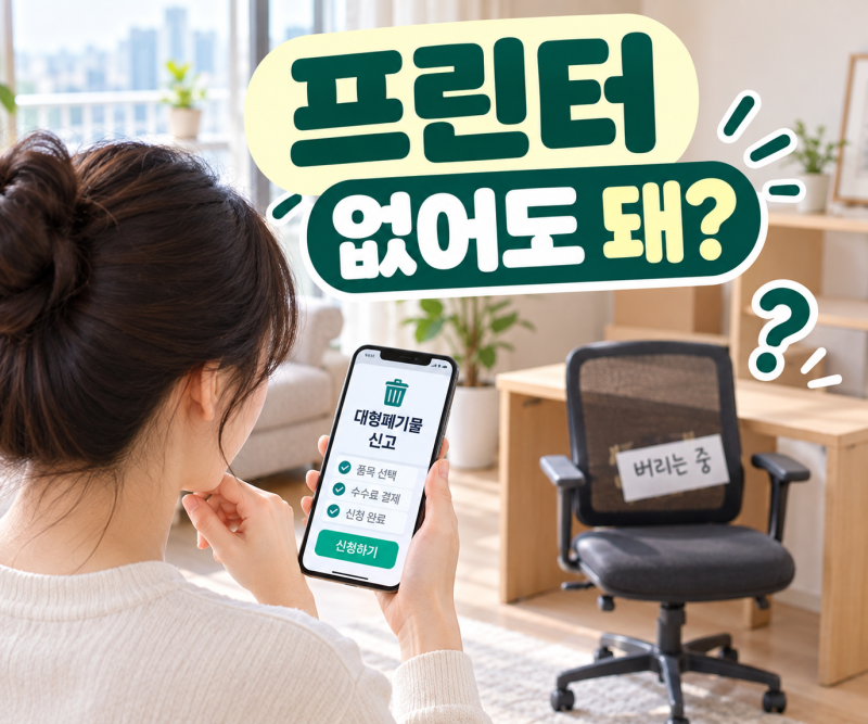 대형폐기물 스티커 인터넷 신고, 프린터 없어도 될까?
