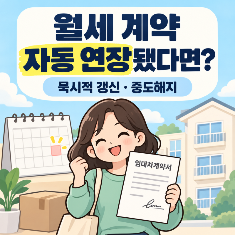 월세 계약이 자동으로 연장됐다면? 묵시적 갱신과 중도해지 총정리
