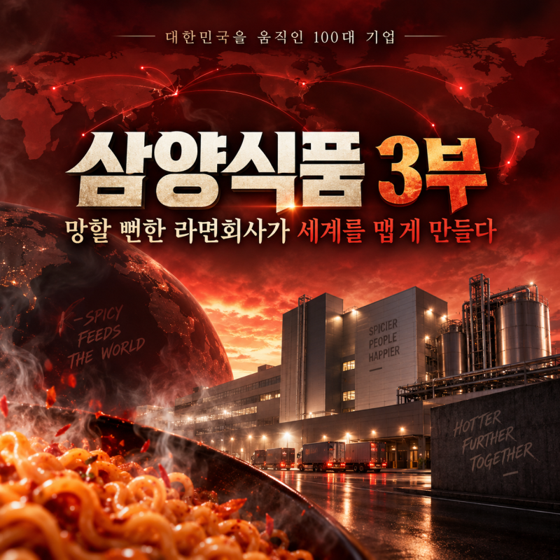 대한민국을 움직인 100대 기업 — 삼양식품 3부망할 뻔한 라면회사가 세계를 맵게 만들다 — ....