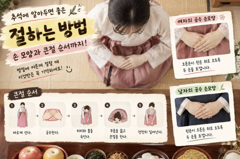 추석 절하는 방법과 손 모양, 이것만 알아두세요!