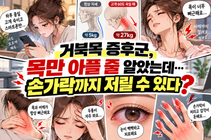 거북목 증후군 목 통증만 생각했다면… 손가락까지 저릴 수 있다