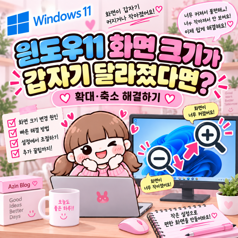 윈도우11 화면 크기가 갑자기 달라졌다면? 확대·축소 해결하기