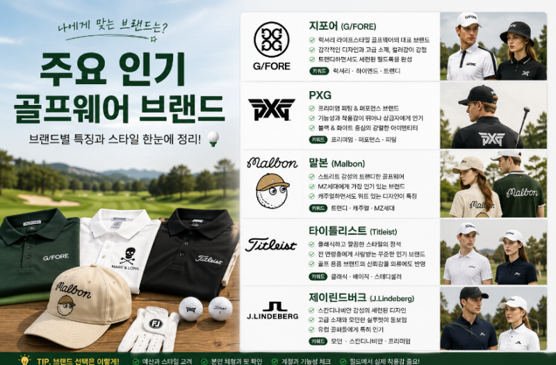 2026 하반기 골프웨어 인기 순위! 남자 여자 골퍼들이 많이 찾는 브랜드는?