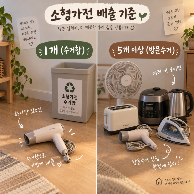 소형가전 버리는법, 1개일 때와 5개 이상일 때가 달라요