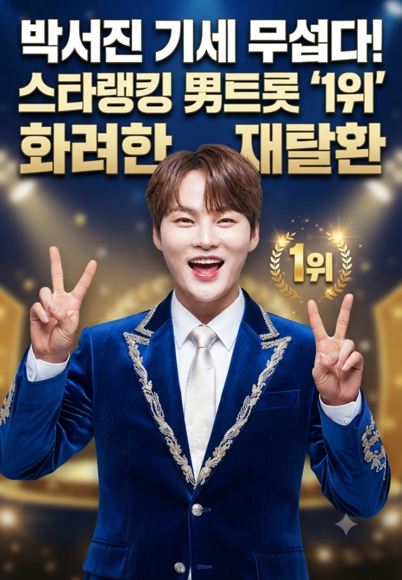 박서진 기세 무섭다! 스타랭킹 男트롯 '1위' 화려한 재탈환