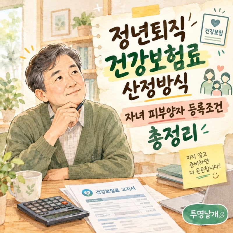 정년퇴직 건강보험료 산정방식 자녀 피부양자 등록조건 총정리