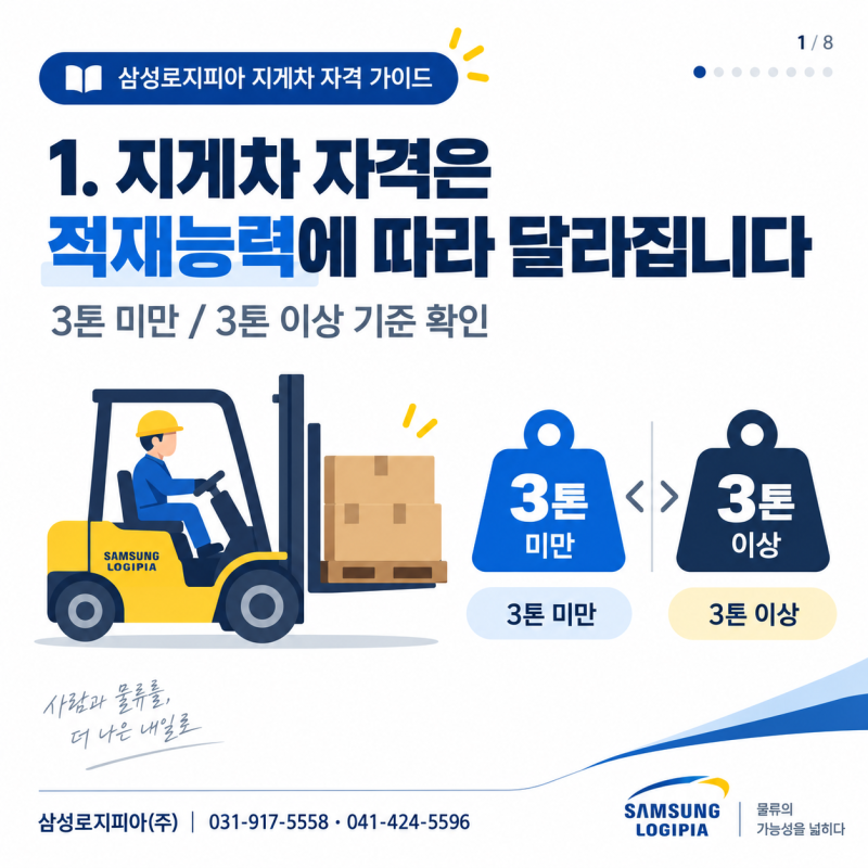 지게차 자격증 총정리｜3톤 미만·3톤 이상 지게차 면허 취득방법과 차이