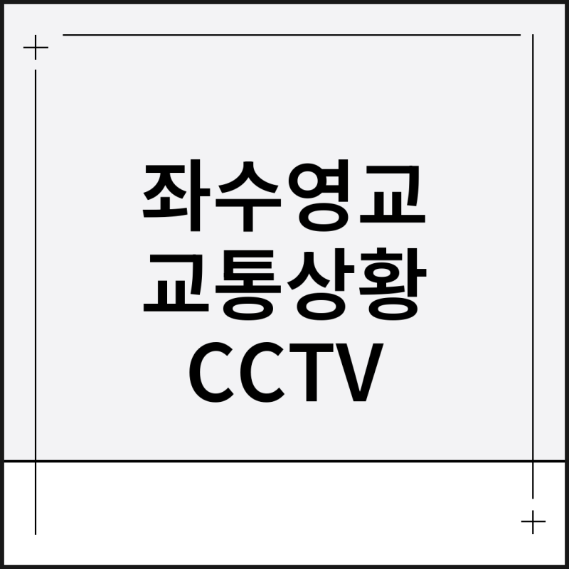 좌수영교 실시간 교통상황 CCTV 사고통제 확인방법