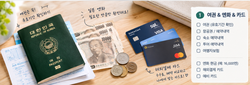 일본 여행 준비물 체크리스트 - 삿포로 여행 전에 실제로 챙긴 것들