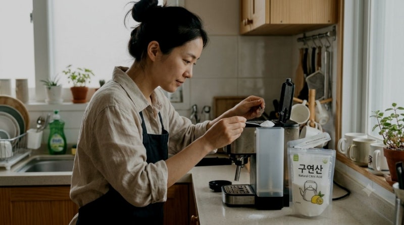 캡슐 커피머신 물때 완벽 제거법, 구연산 디스케일링 제대로 하는 법