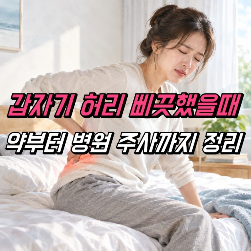 허리 삐끗했을때, 허리통증 약 병원 주사