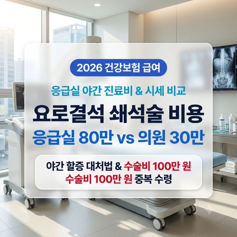 [2026] 요로결석 쇄석술 비용과 응급실 야간 진료비: 체외충격파 쇄석술 급여 본인부담금 및 ....