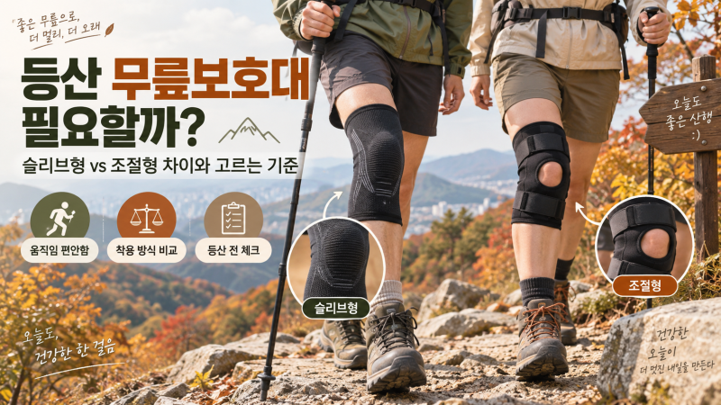 등산 무릎보호대 필요할까? 슬리브형 vs 조절형 차이와 고르는 기준